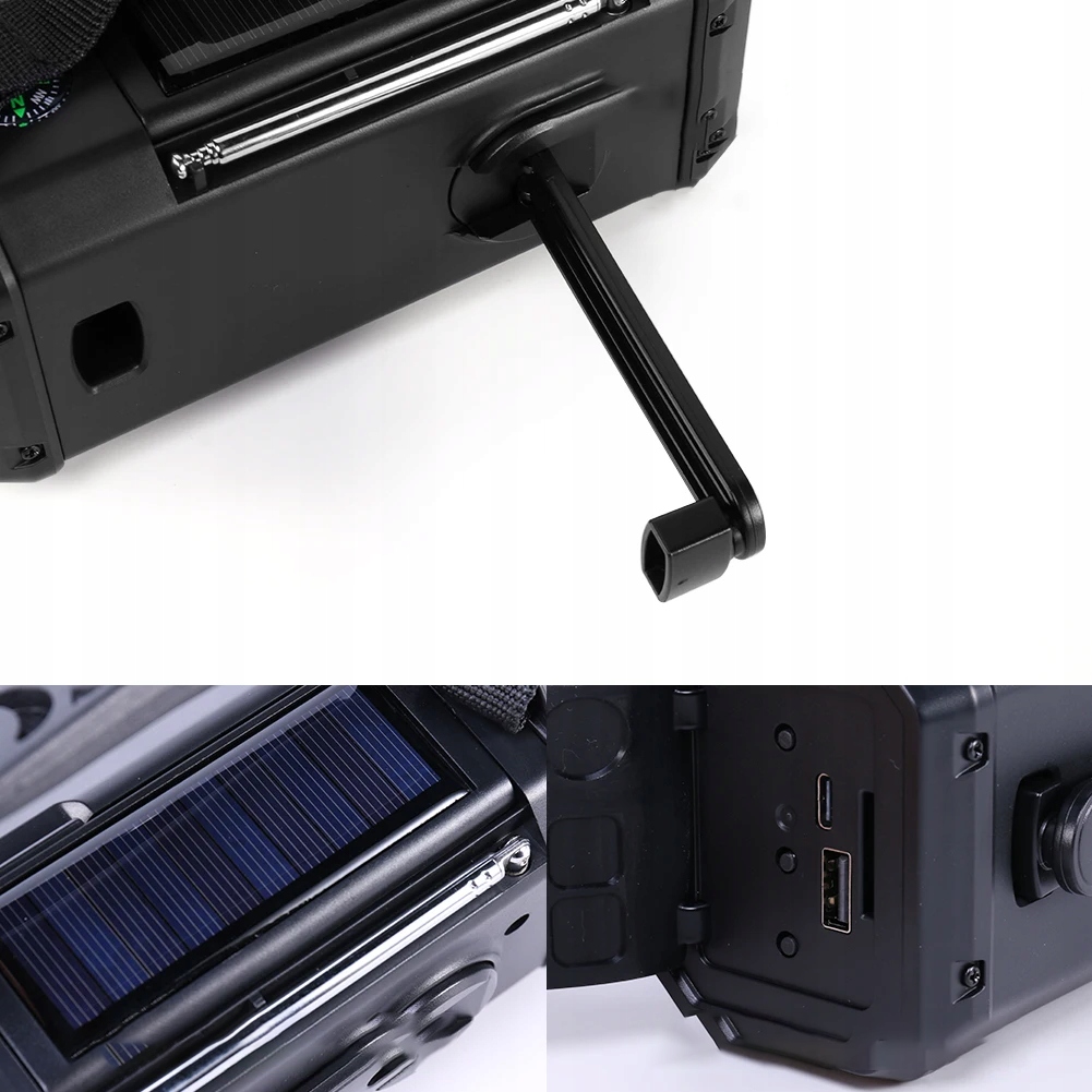 RADIO AWARYJNE 10000mAh SOLARNE POGODOWE AM FM SOS Z ŁADOWARKĄ USB KOMPAS Stan opakowania oryginalne