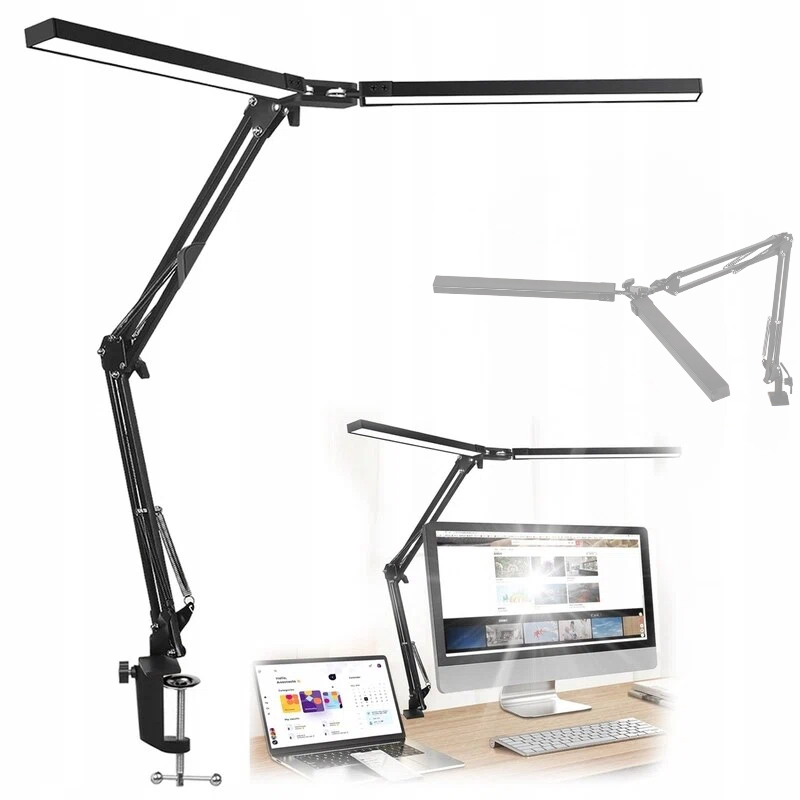 Led Stolní Lampa Stolní Dvojitá Kreslicí Lampa Regulace 24W nová