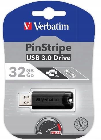 Verbatim Store 'n' Go PinStripe 32 Gb Usb 3.0 pendrive, fekete