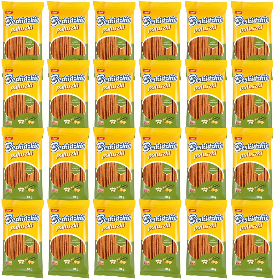 Levně Beskidzkie Tyčinky s příchutí sýra a cibulky 60 g x 24 kusů