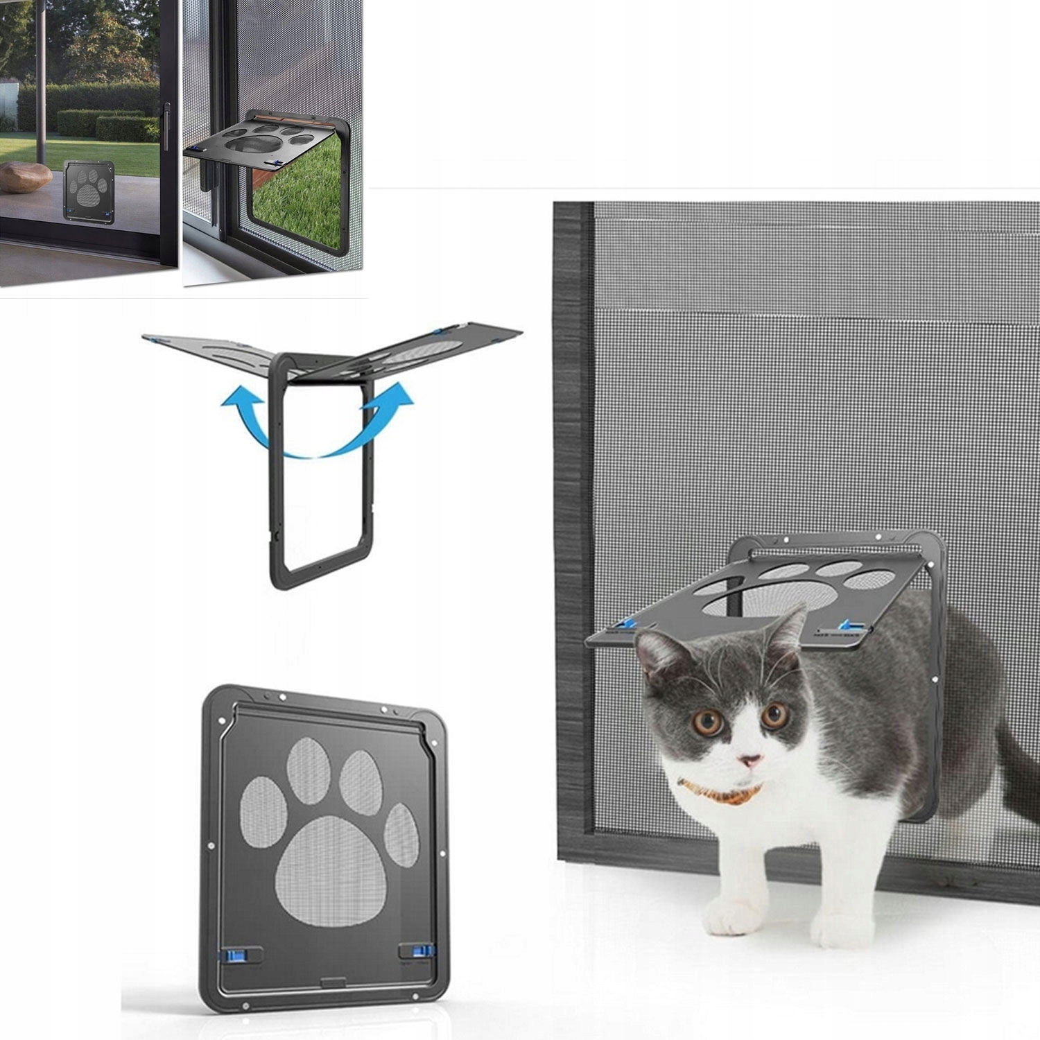 Levně Dveře Pro Zvířata 24X29 CM Do Ochranné Moskytiéry Pro Kočky A Psy