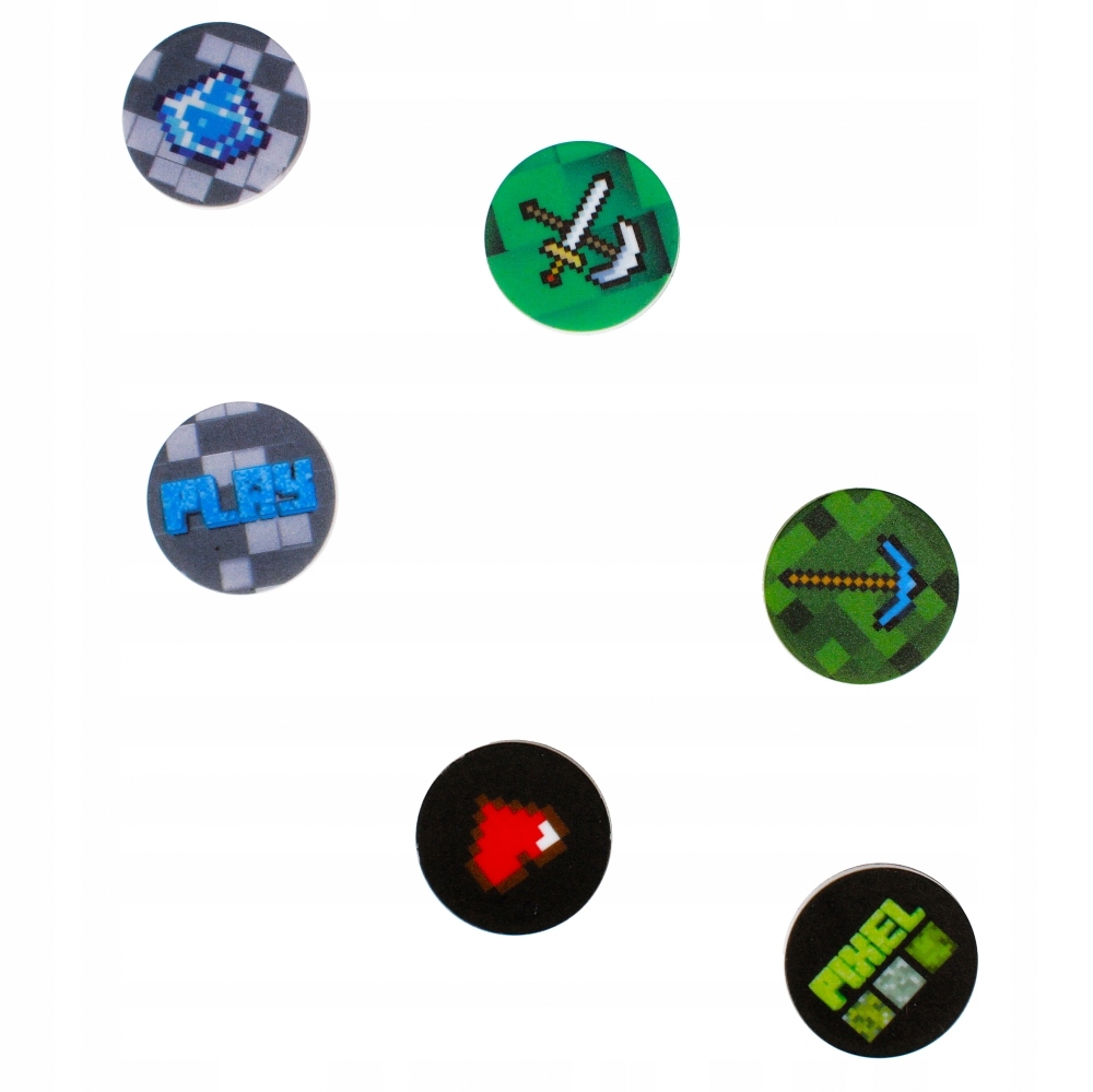 MAGNESY KOLOROWE PLASTIKOWA OBUDOWA PIXEL PIKSLE 30 mm 6 sztuk STARPAK Materiał inny