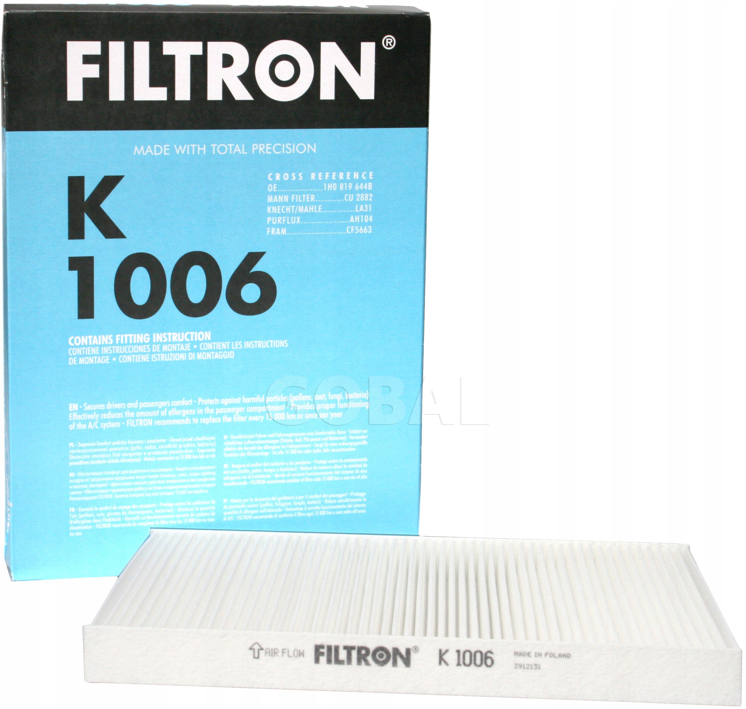 

Filtr kabinowy Filtron K1006 Vw Skoda Seat Audi