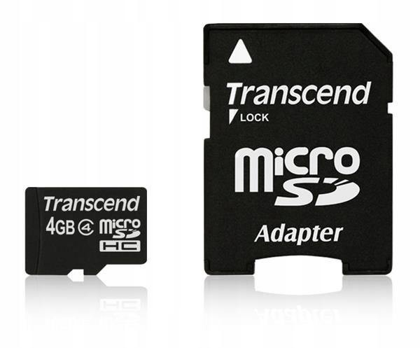 Karta Transcend MicroSDHC 4GB Class 4 adaptér TS4GUSDHC4