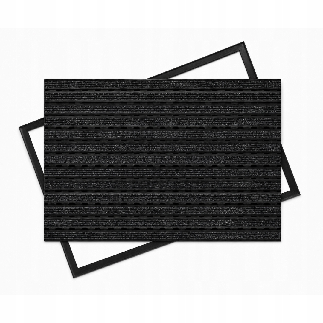 Polentex Premium Aluminiová Čierna Rohožka Ryps: 60x40, 12 mm S Rámčekom