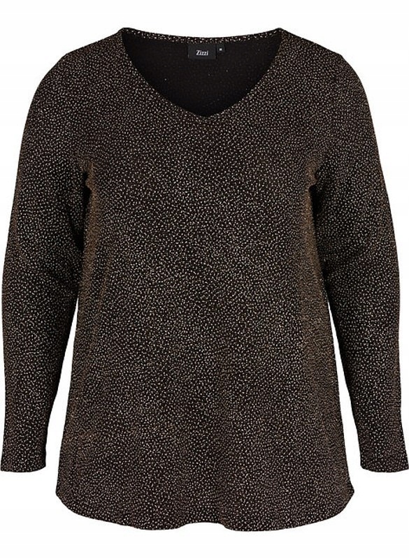 

Zizzi Błyszcząca Bluzka Brokat Czerń 225B 42