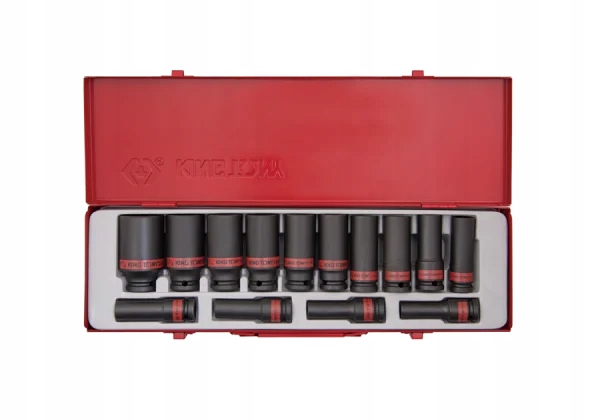 ZESTAW NASADEK UDAROWYCH CALOWYCH 1/2" 14cz. DŁUGIE 6-kąt. 3/8" - 1-1/4", K