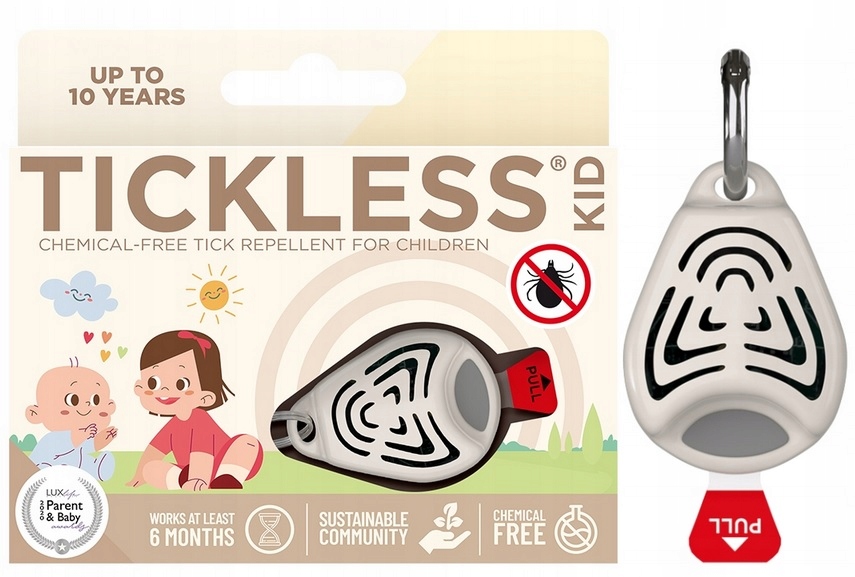 Ultradźwiękowa Ochrona Przed Kleszczami Dla Dzieci Tickless Kid Beżowy 0+