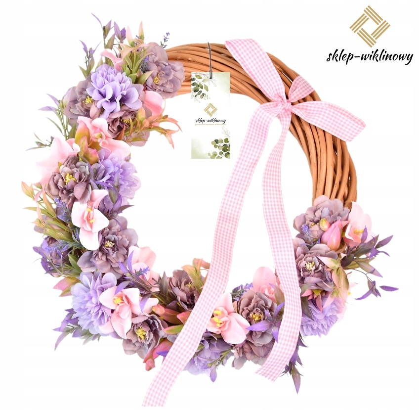 Dekorativní věnec k zavěšení na dveře Ozdoba Dekorace květinový Fi 35 cm