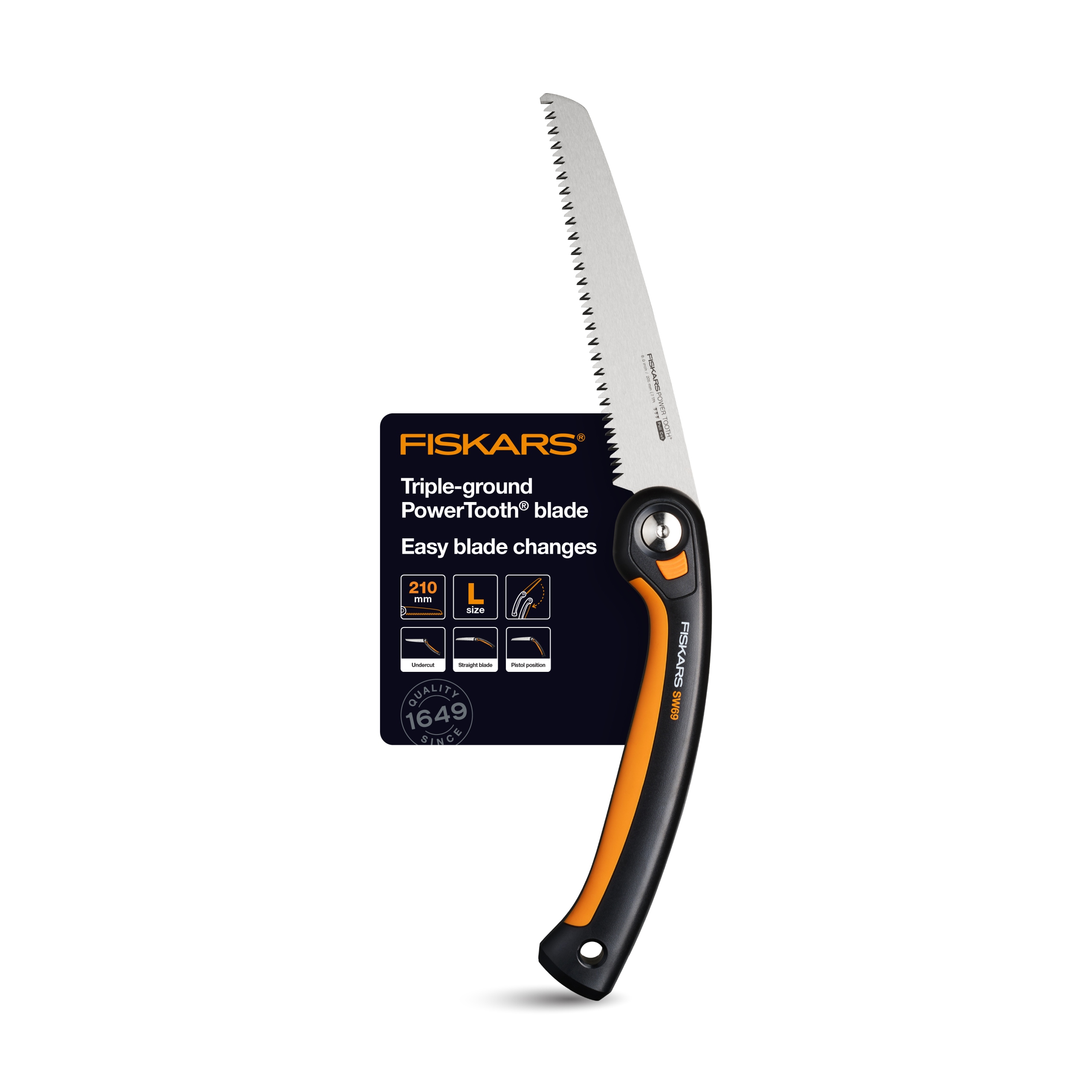 Fiskars Plus SW69 Ruční skládací pila na řezání větví s aretací čepele