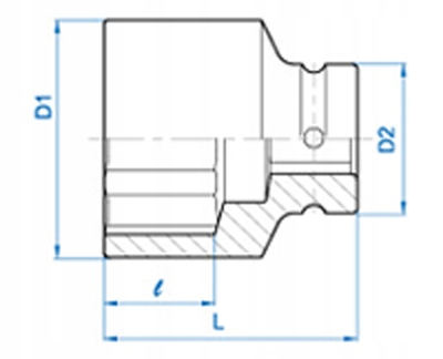 NASADKA KRÓTKA UDAROWA 1-1/2" 80mm x 105mm, 6-kąt KING TONY Marka King Tony
