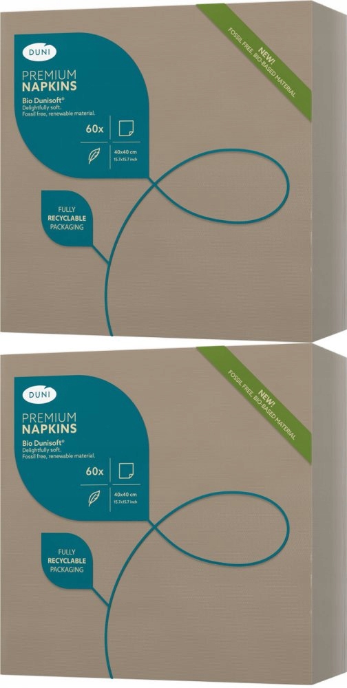 Serwetki flizelinowe Duni 40x40 Szaro-beżowe 60szt x2