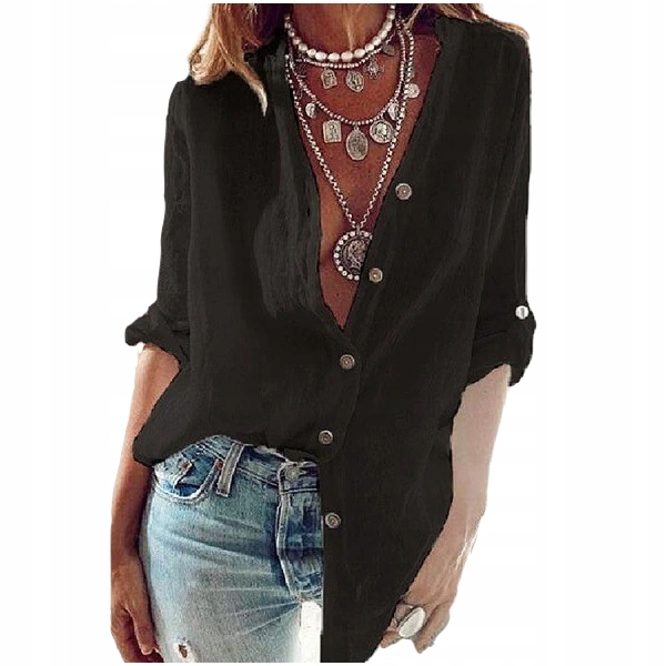 ELEGANCKA KOSZULA BLUZKA KOSZULOWA ROZPINANA 3XL