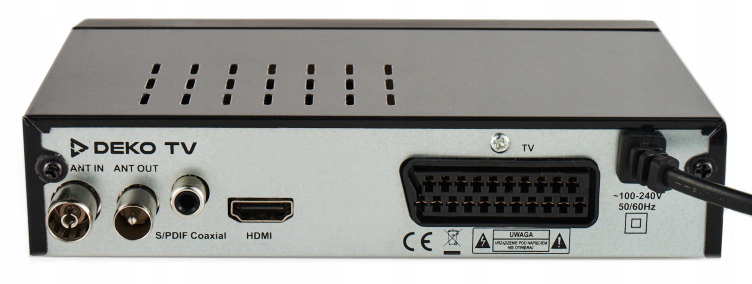 Tuner Dekoder DVBT2 DekoTV PRO Telewizji Naziemnej DVB-T2 HEVC H.265 DEKO Standard kodowania MPEG-2 MPEG-4 H.264 (MPEG-4 AVC) H.265/HEVC