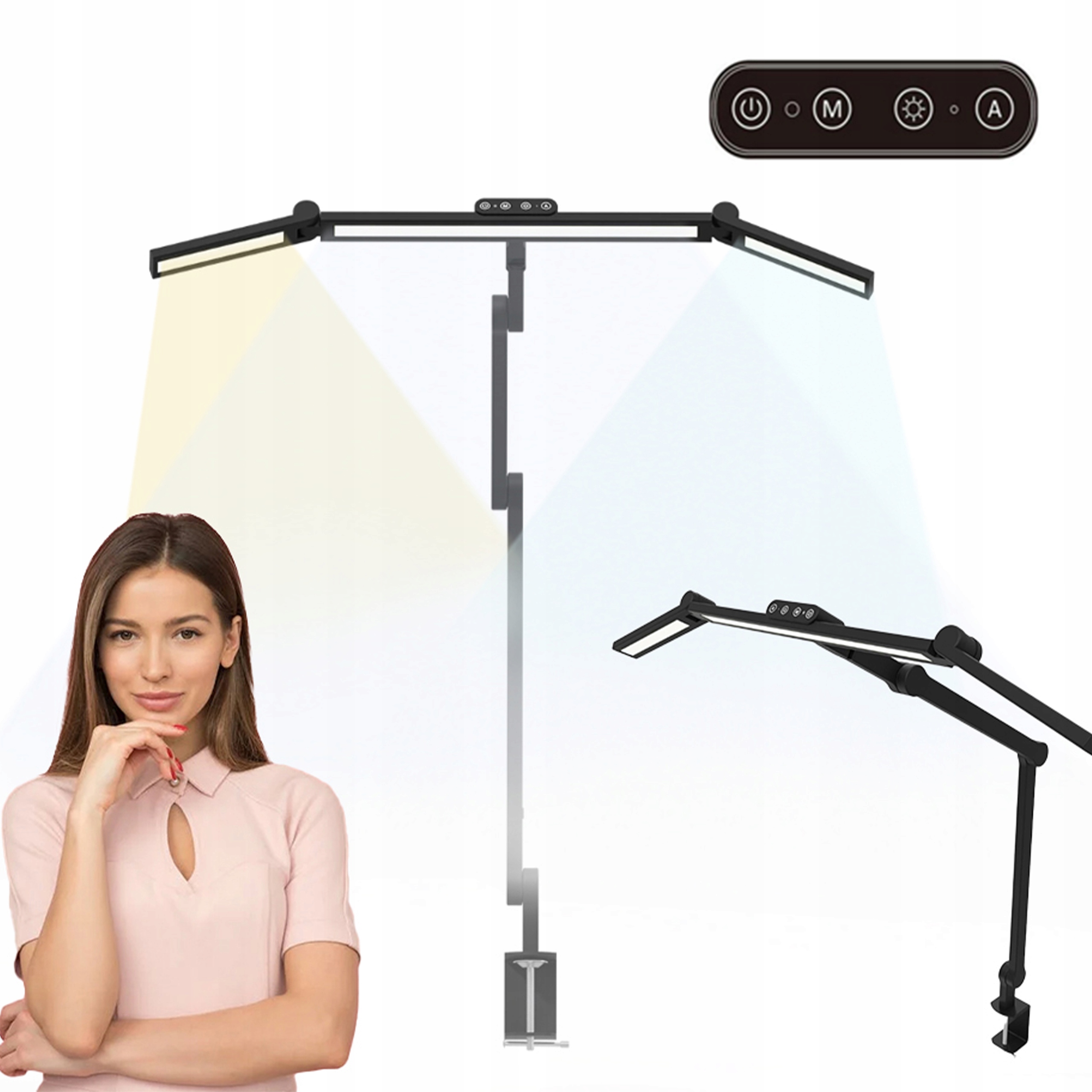 Skladacia Stolová Kresliaca Lampa Led, Dotyková, Kábel 2 M, Hdwr LUMIXDESK-03