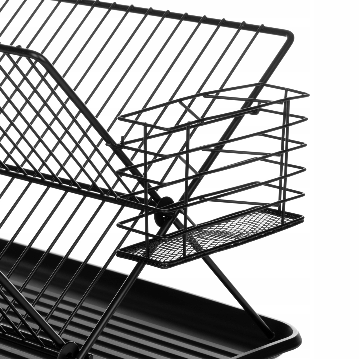 DWUPOZIOMOWA SUSZARKA DO NACZYŃ OCIEKACZ CZARNA METALOWA STYLOWA LOFT Materiał wykonania metal