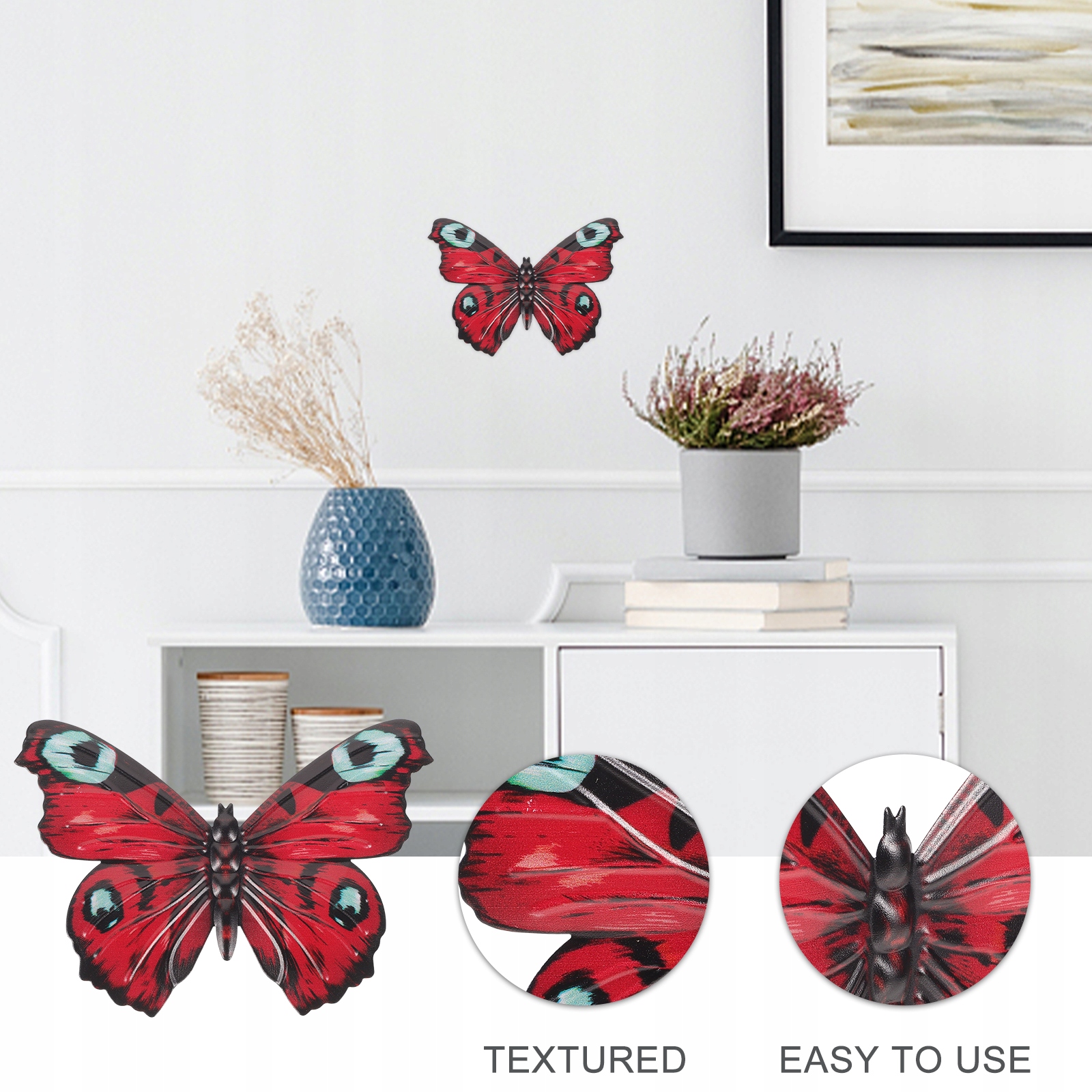MOTYL OZDOBA ŚCIENNA 3D ZAWIESZKI METALOWE Marka bez marki