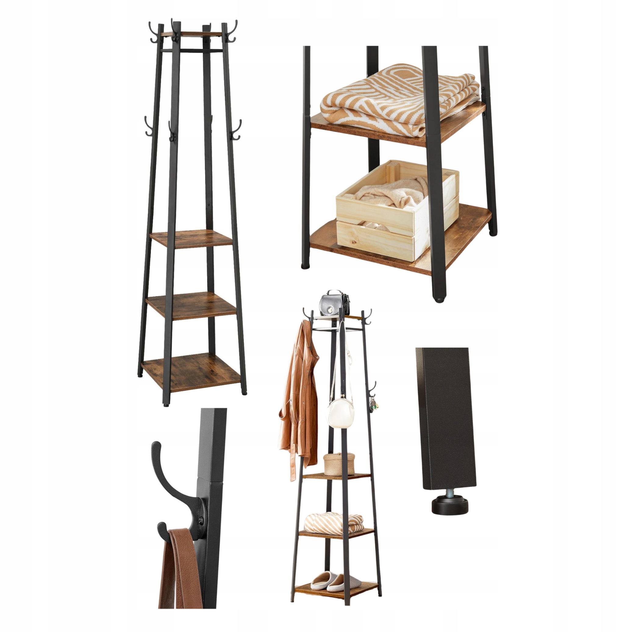 Rohová šatňa Stojan na oblečenie Loft Stojan s háčikmi Police