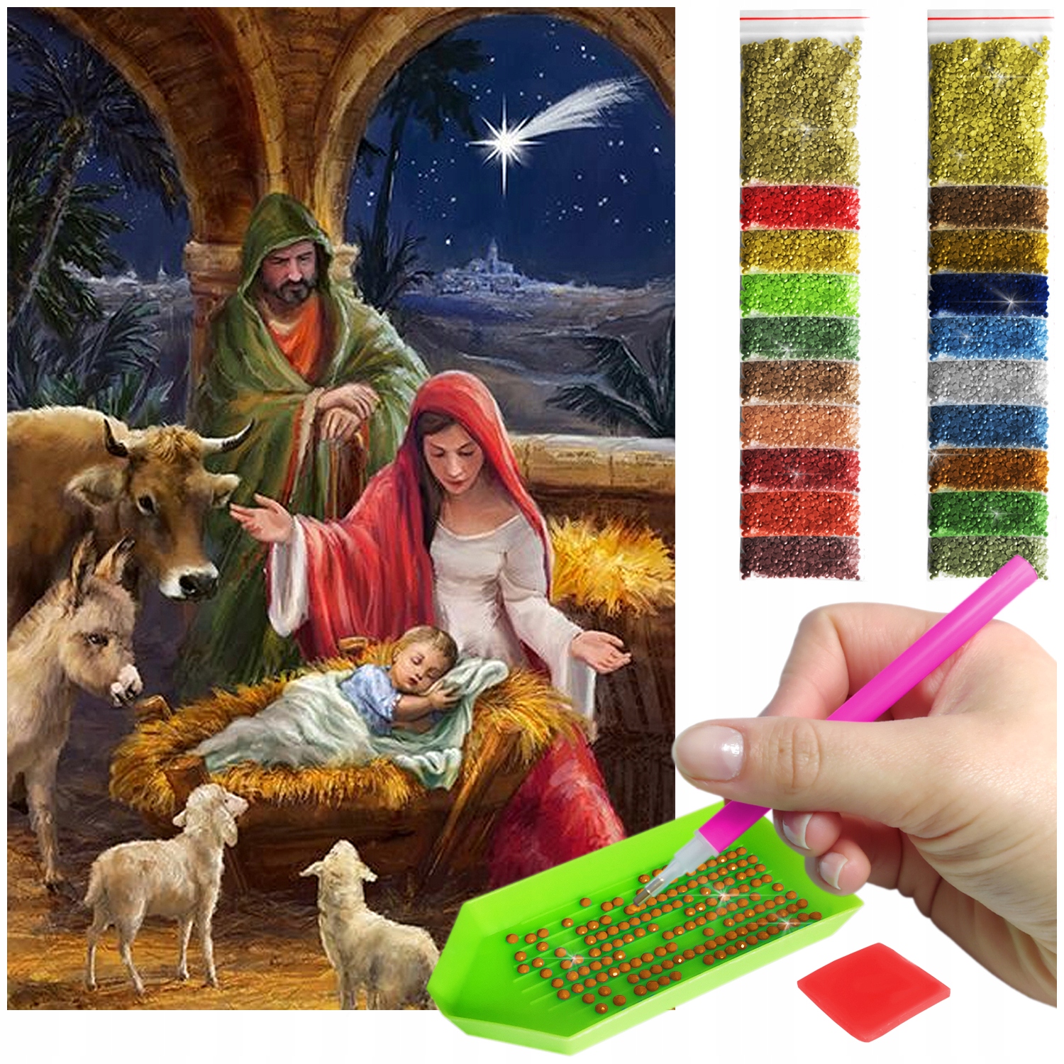 Světový Diamentový Haft Velký 60x40cm Diamond Painting Mozaika Příslušenství