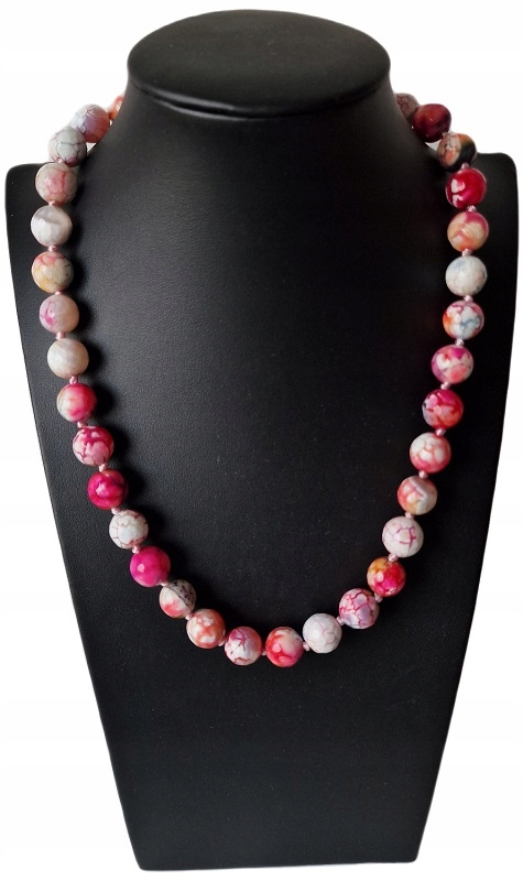 Achát Přírodní Fuchsiový Malibu Náhrdelník Etnické Inspirace