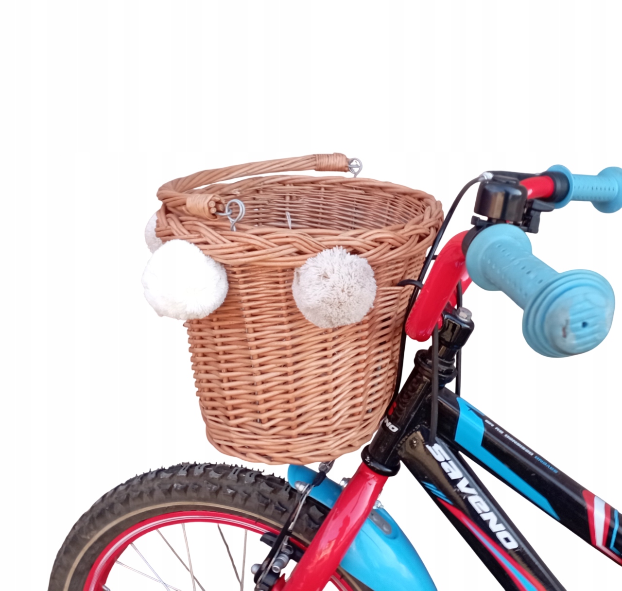 Wiklinowy koszyk na rower Dziecięcy Naturalny kosz rowerowy dla Dzieci
