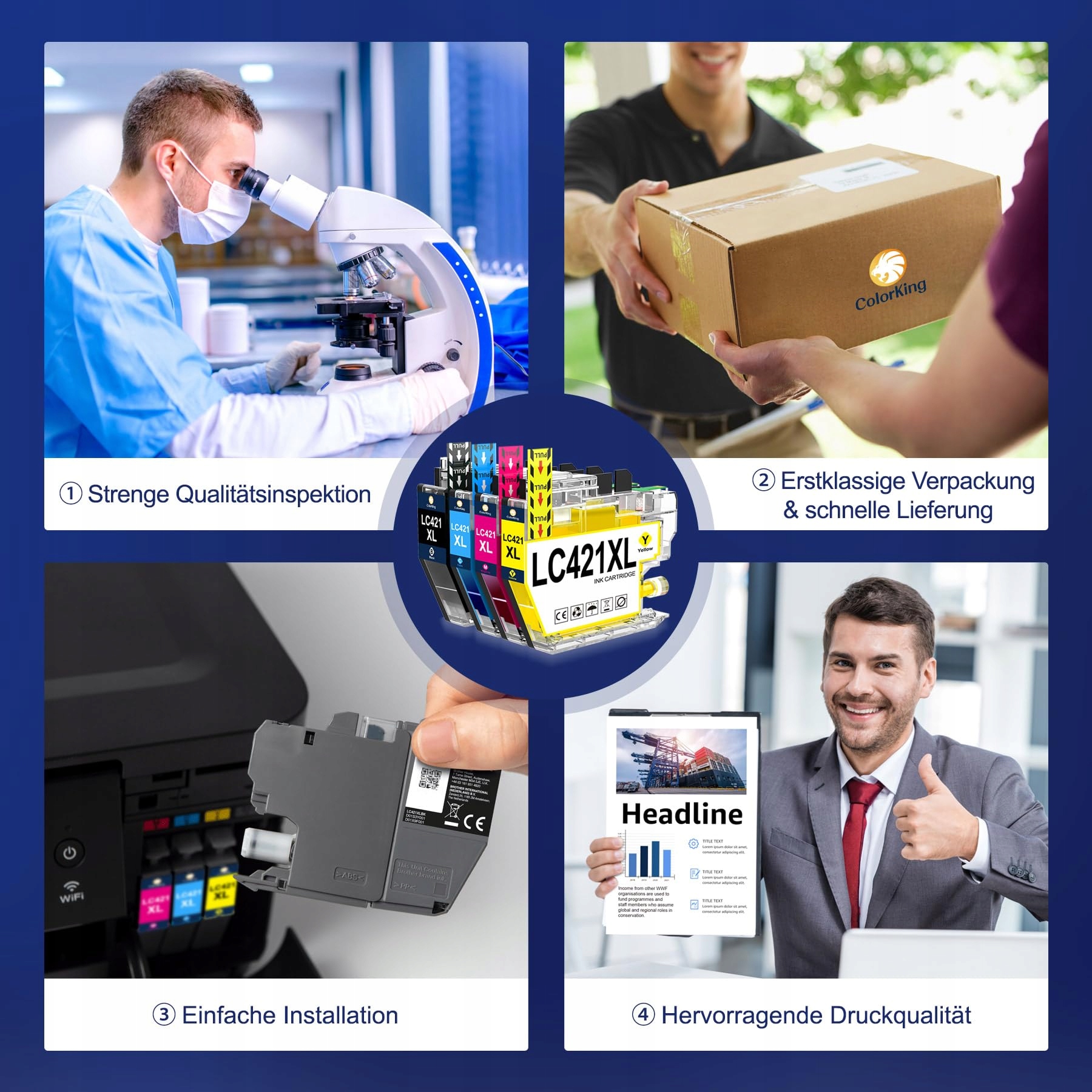 Wkłady atramentowe ColorKing LC421XL LC-421XL kompatybilne z Brother LC421 — miniatura 7