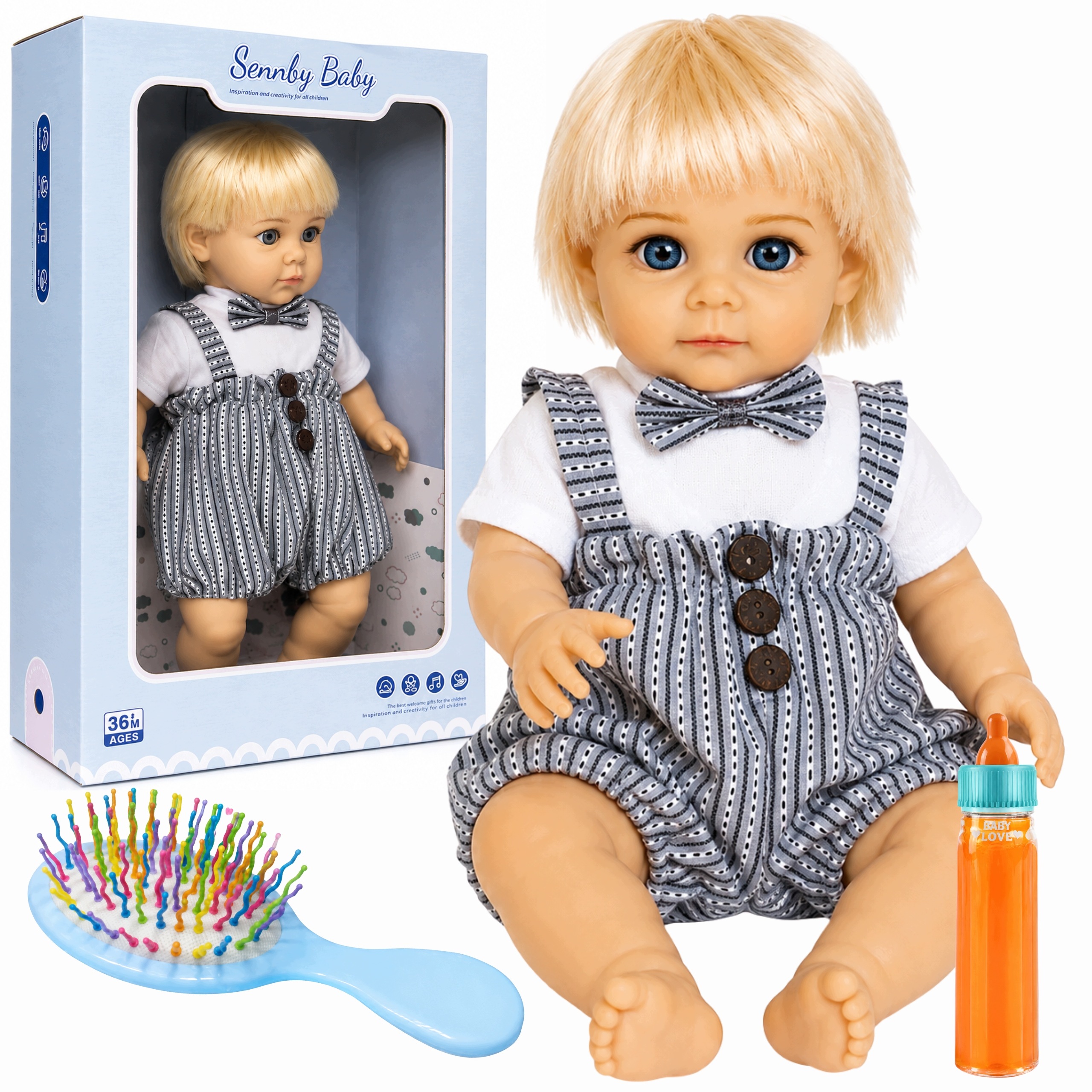 Lalka Bobas Interaktywna Jak Żywa 35 CM Miękka Mówi Włosy Duża