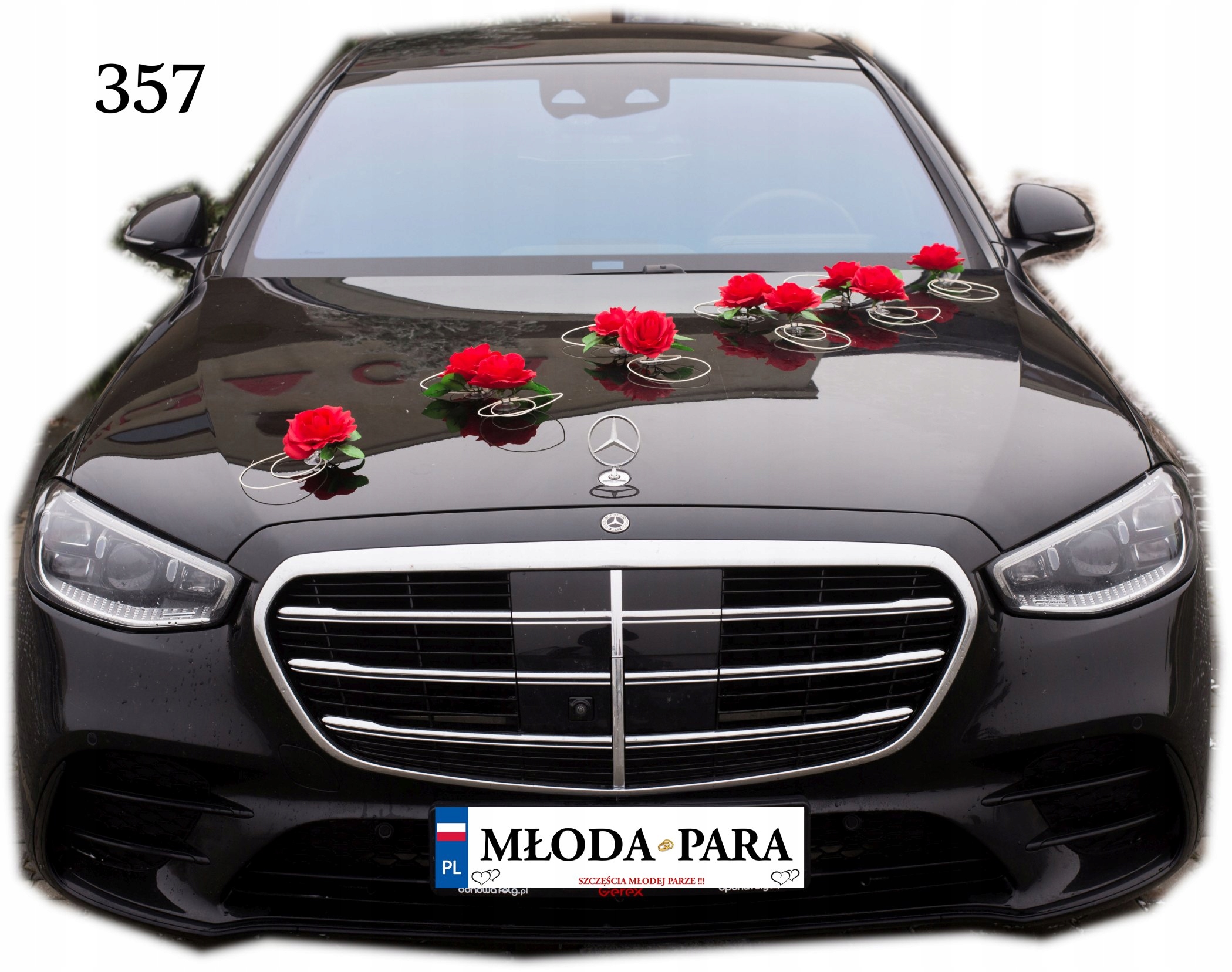 Sezóna 2026 Dekorace na auto Červená svatba 357