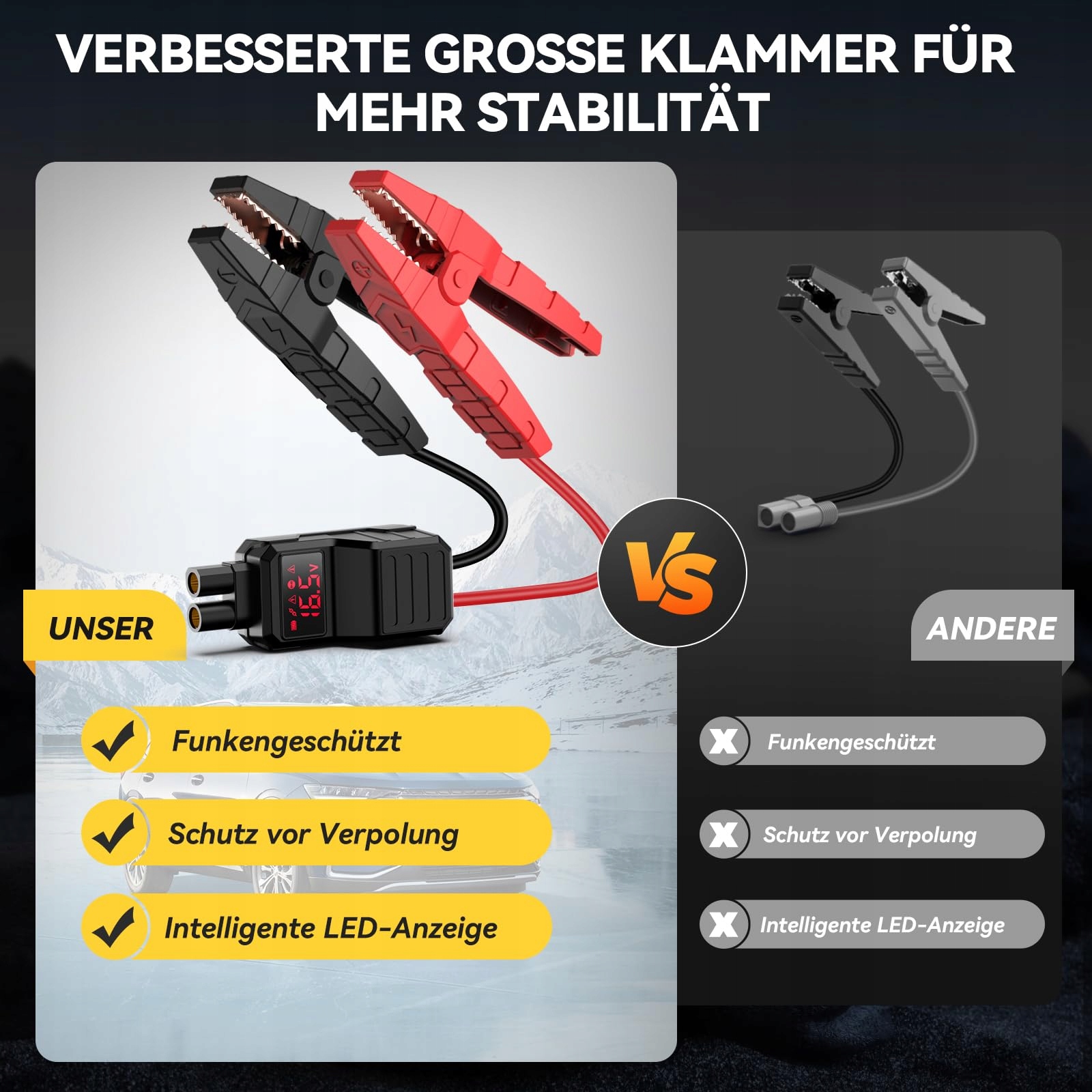YUSMAN Powerbank Z Rozruchem I Kompresorem 6000A 150PSI Latarka LCD — miniatura 4