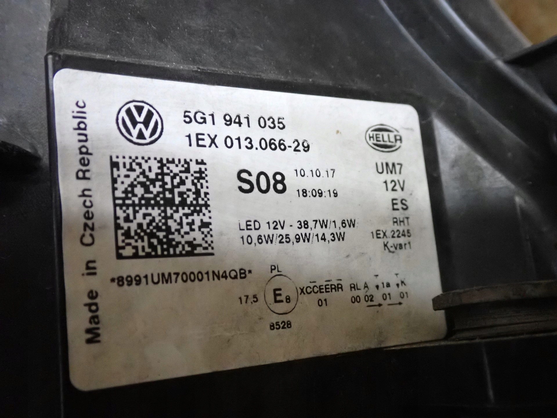 light left left FULL LED VW GOLF 7 VII 5G LIFT 5G1941035