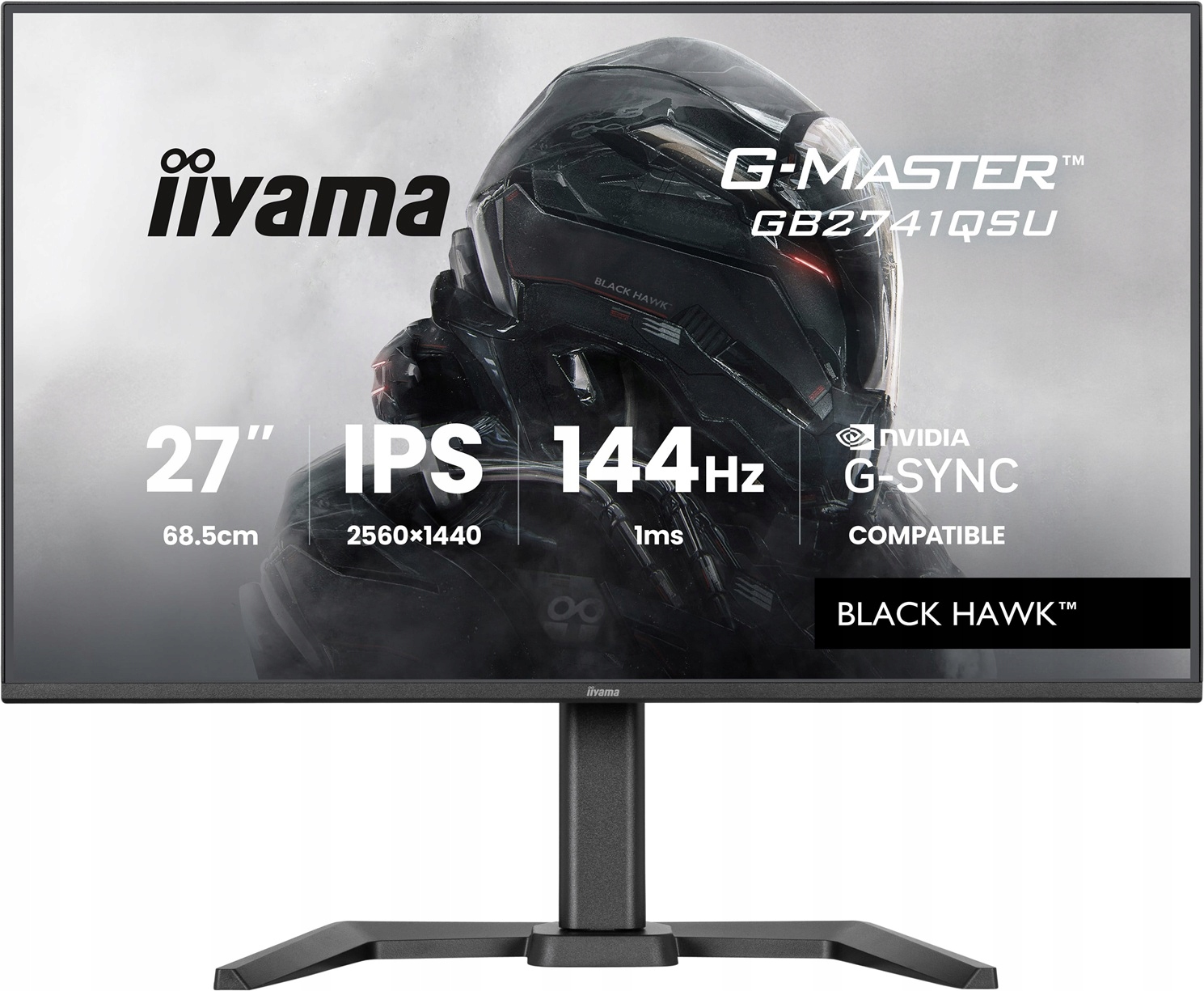 Monitor 27" iiyama G-Master GB2741QSU-B1 Wqhd Ips Led 144Hz 1ms Hdmi