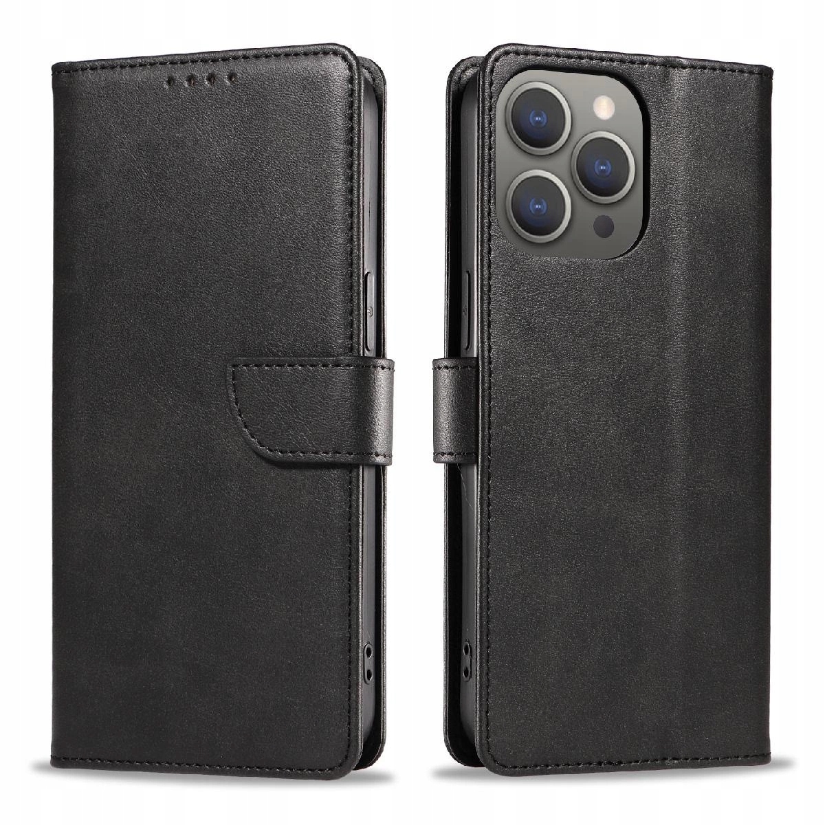 Etui Leather Book Case do iPhone 16 Pro Max czarne