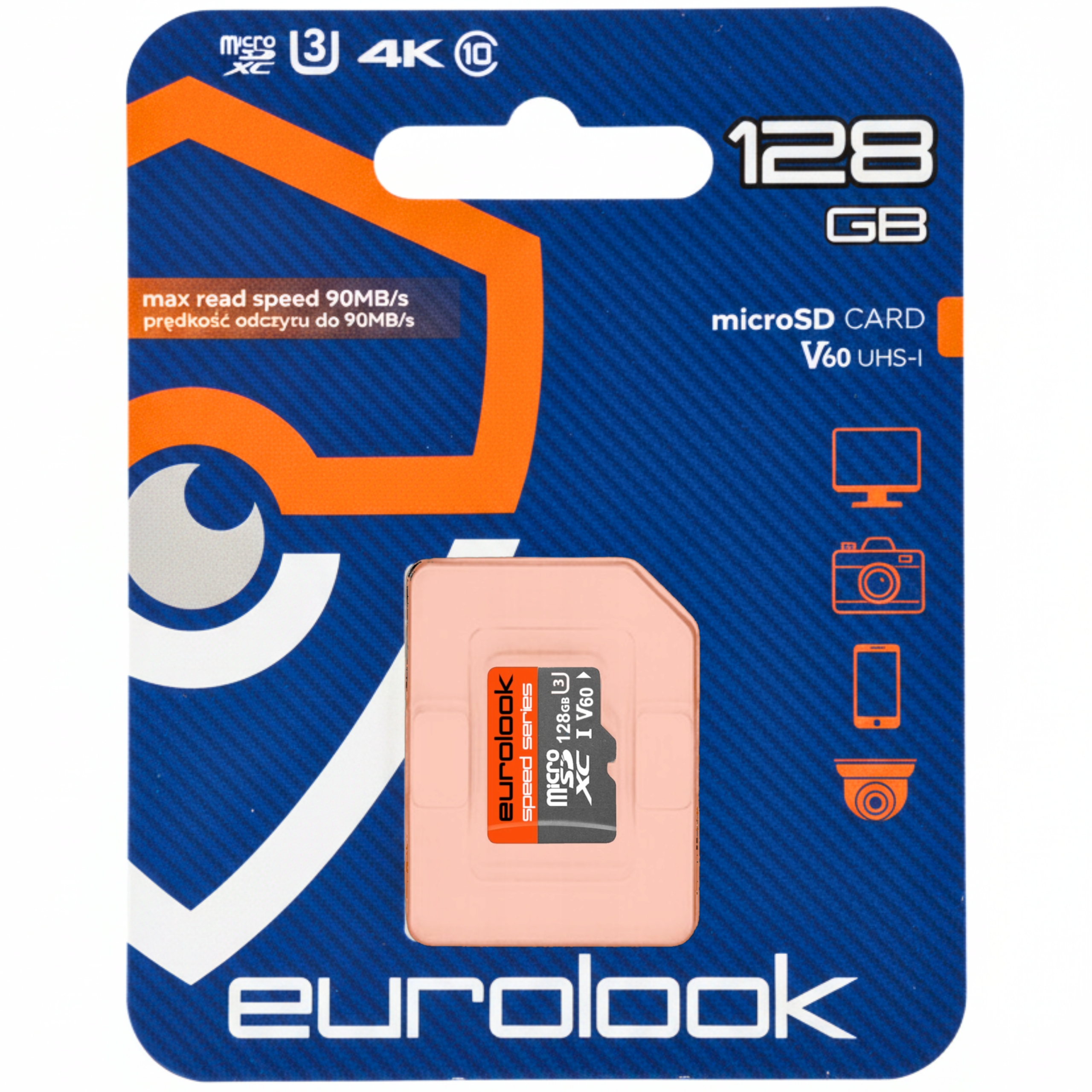 Karta Pamięci Eurolook 128 Gb Micro Sd Class 10 Do Kamer Aparatów Telefonów