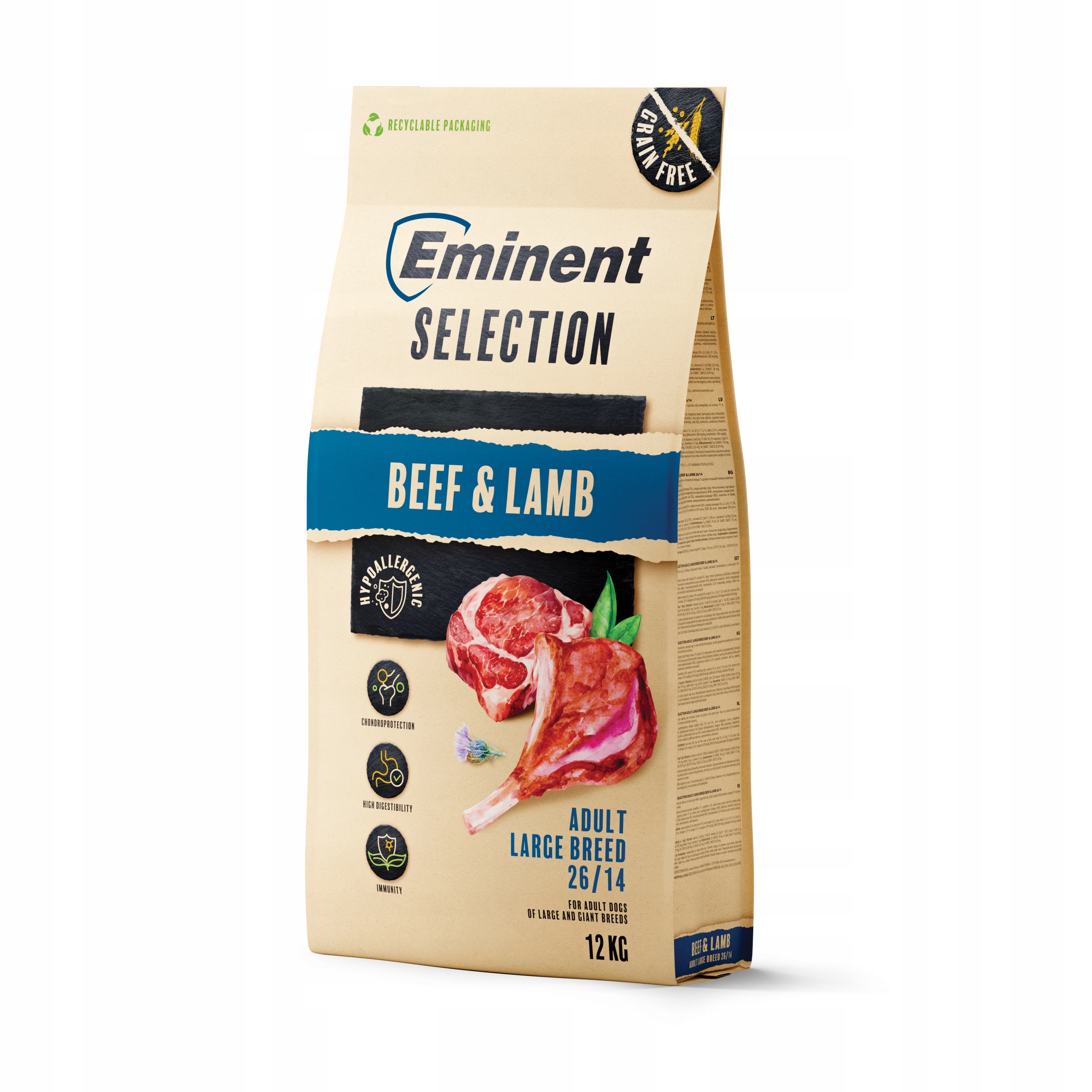 Eminent Selection Grain Free Adult Large Breed Beef&Lamb 26/14 12kg