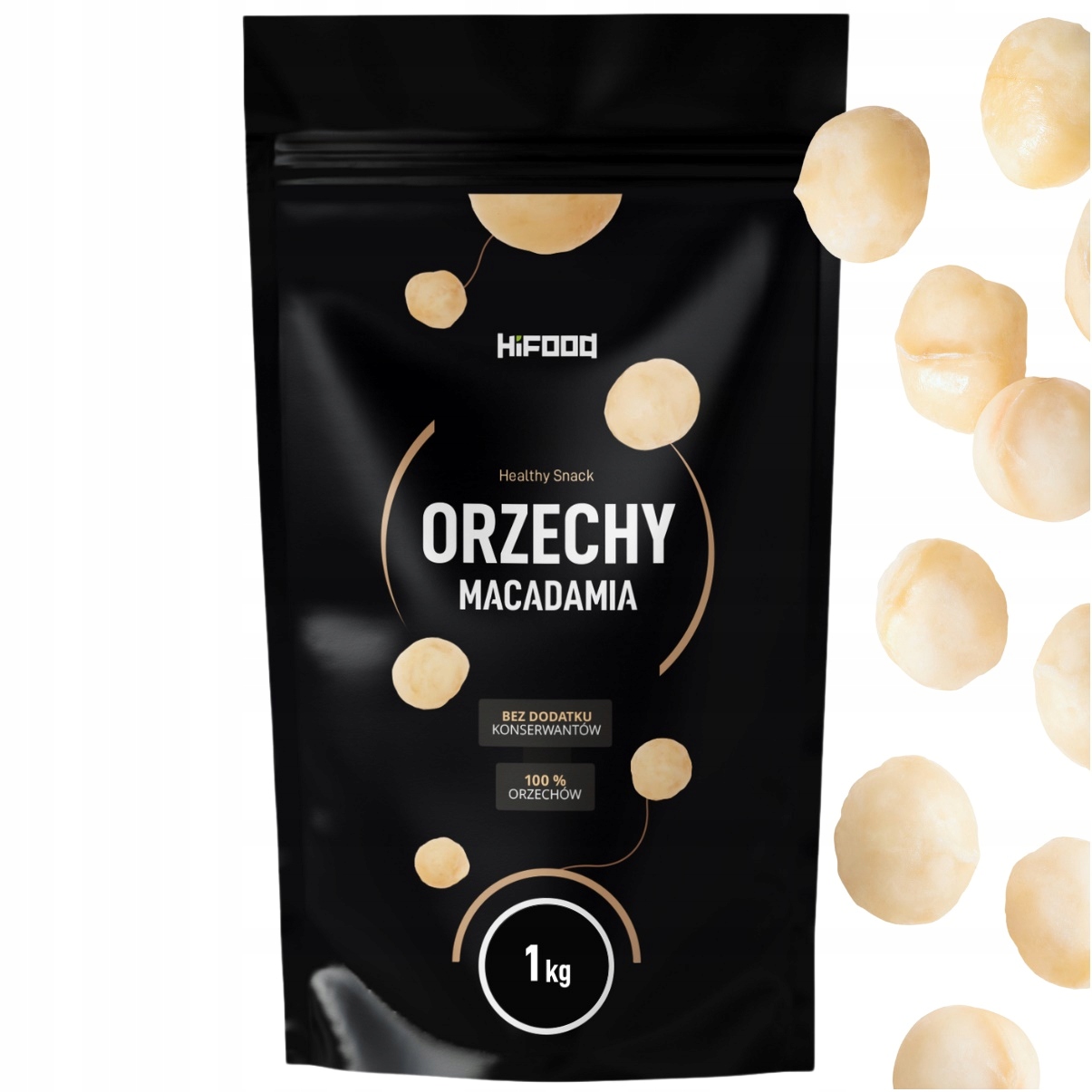 Macadamia 1kg HiFOOD Całe Orzechy Premium