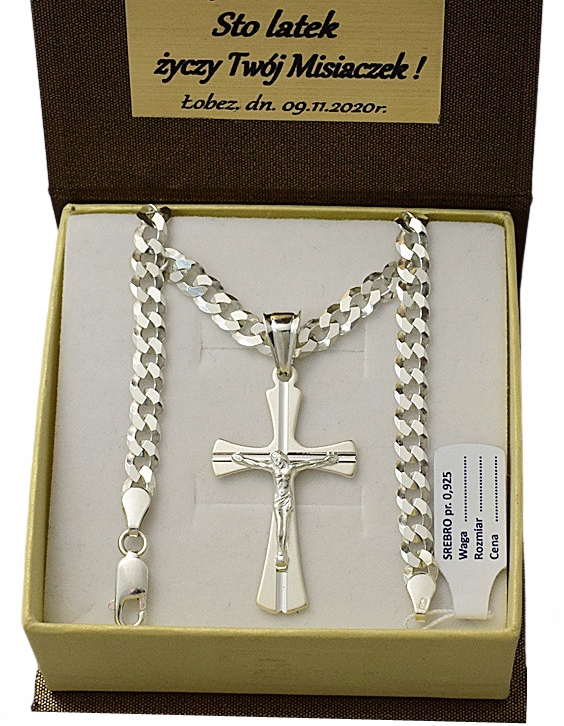 

Łańcuszek Srebrny Z Krzyżykiem Grawer