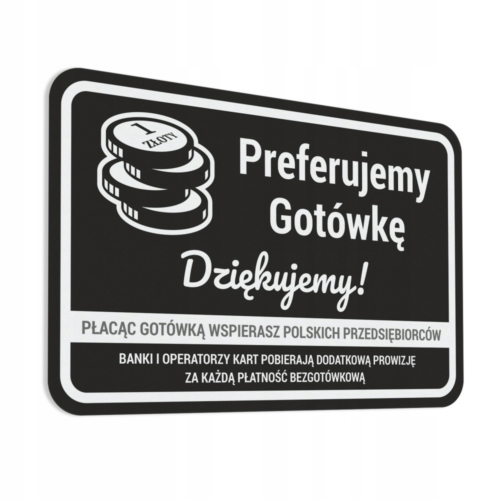 

Naklejka Preferujemy Gotówkę 10x15