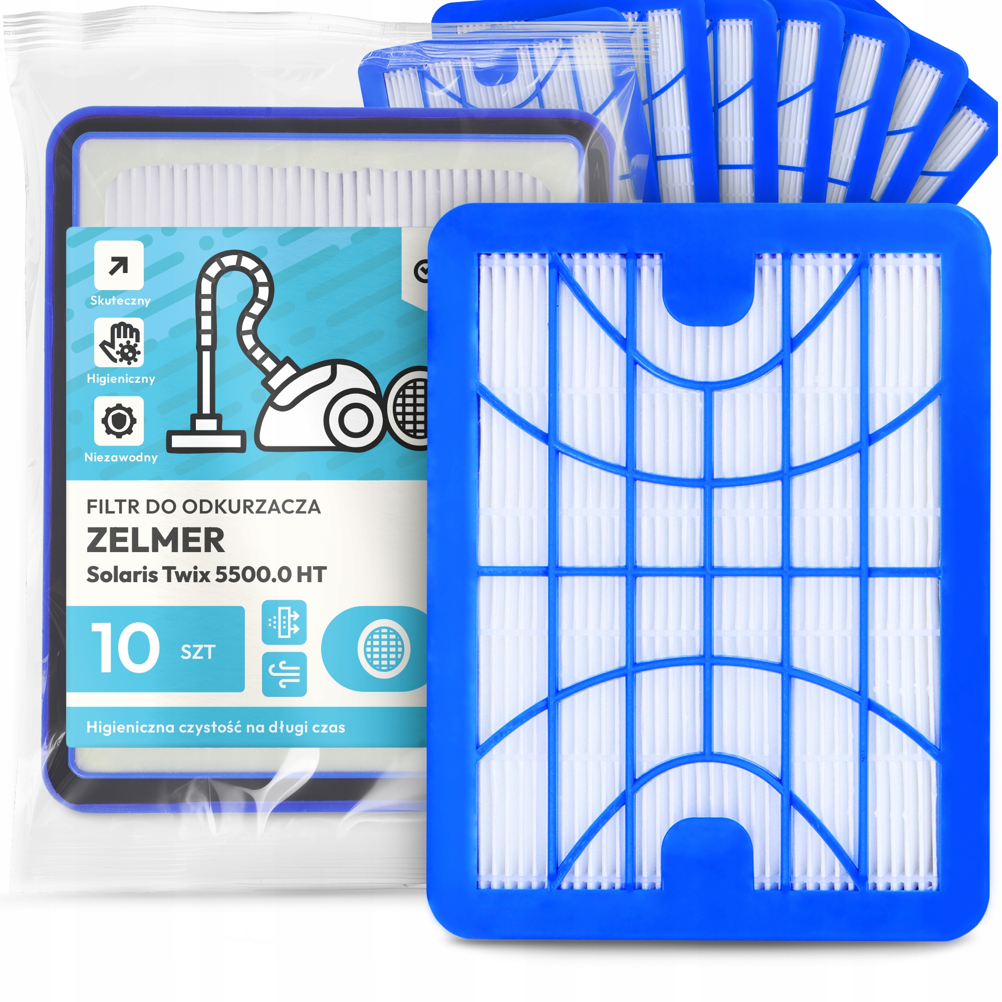 10 x Vzduchový Filtr Pro Vysavač Zelmer Solaris Twix 5500.0 Ht Hepa Em-w