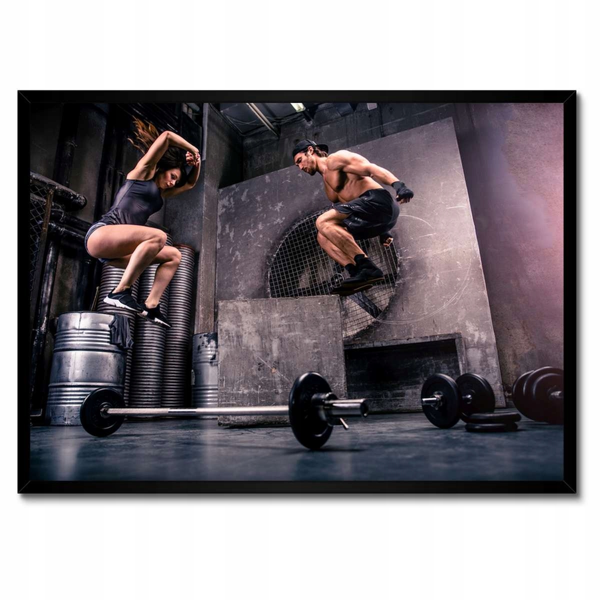 Plakáty v rámu 70x50 Skok do boku v posilovně Moc