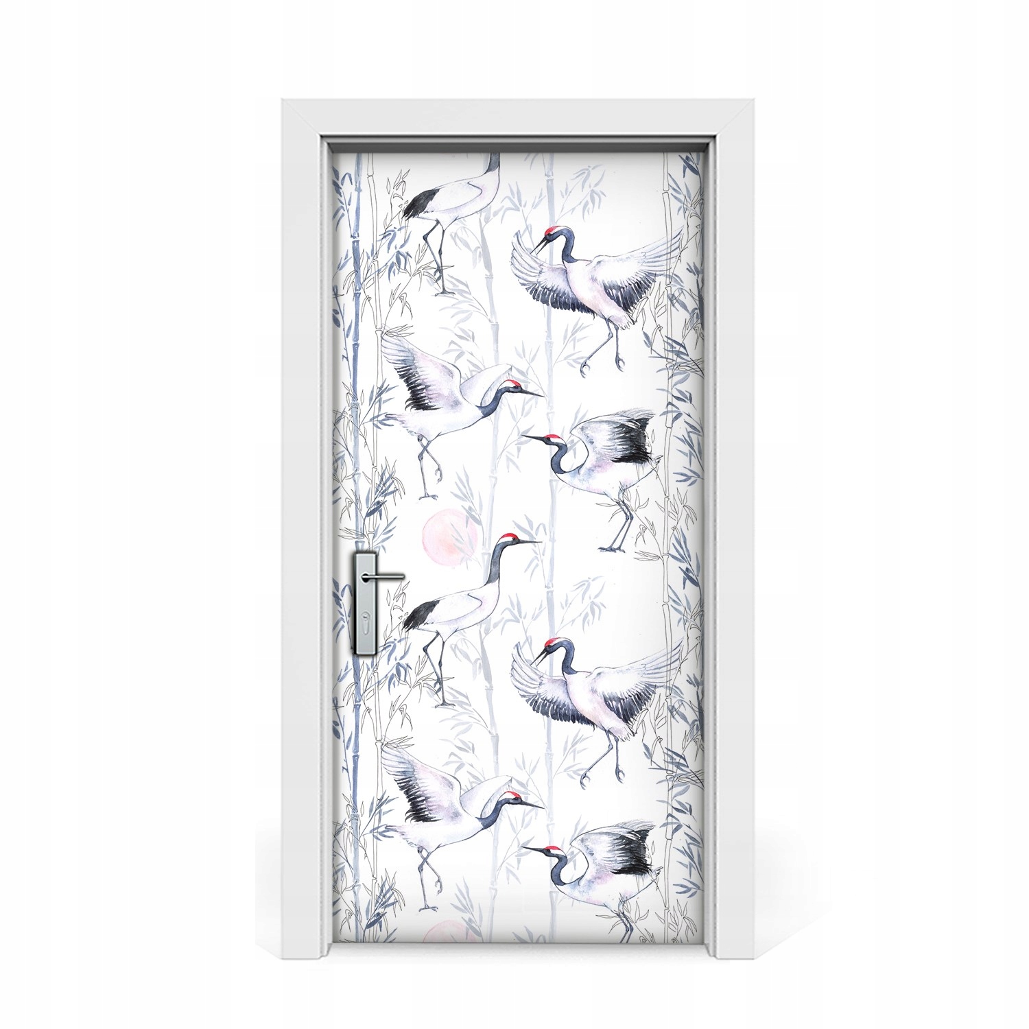 

Naklejka na drzwi okleina Taniec żurawi 95x205