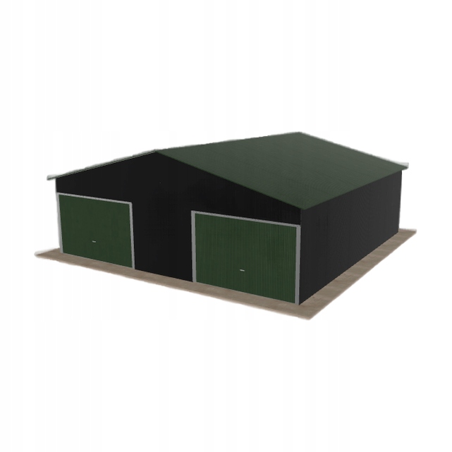 Plechová garáž 8x8 m dvoupolohová, dvoupolohová, černá