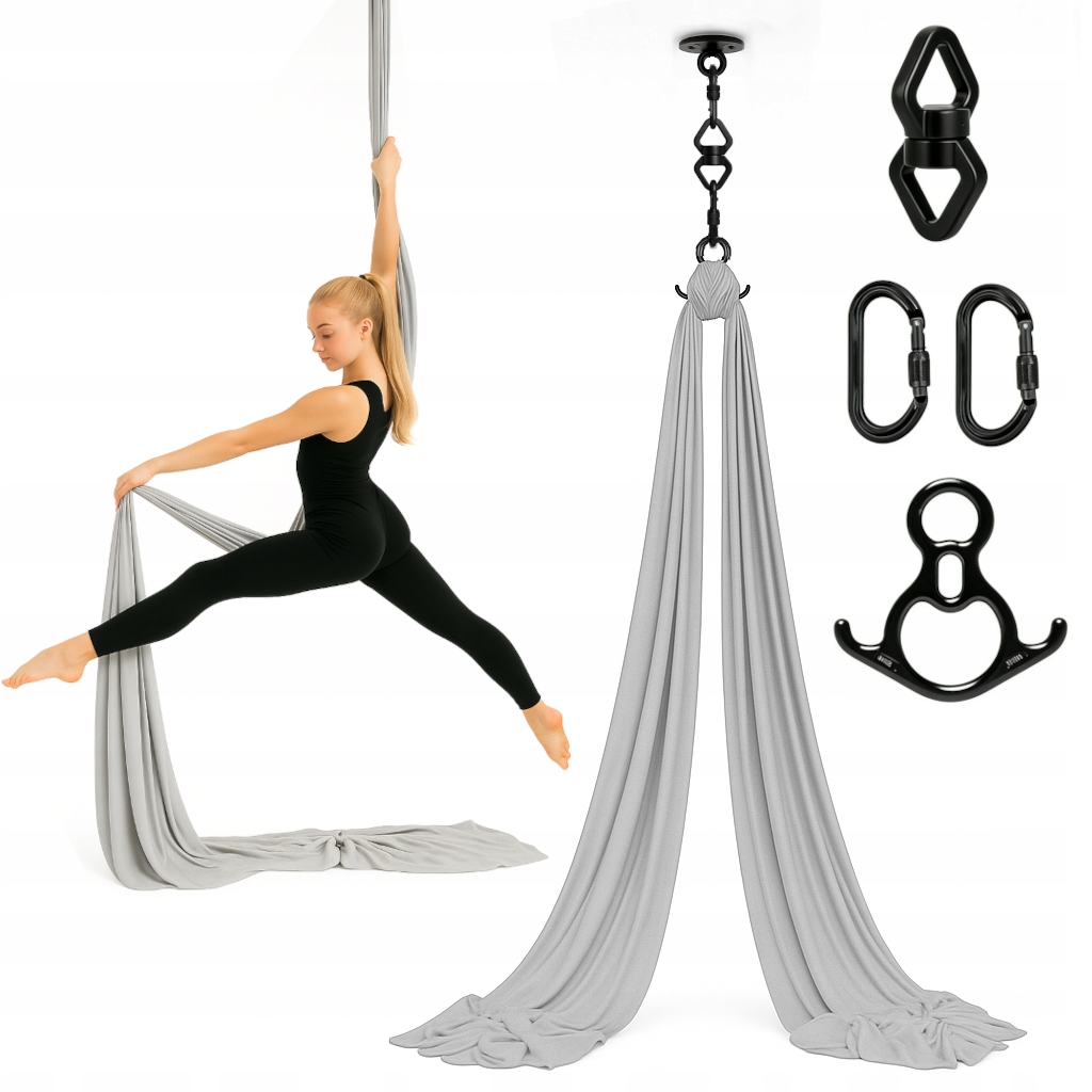 Szarfa akrobatyczna aerial silk 7 m Szara