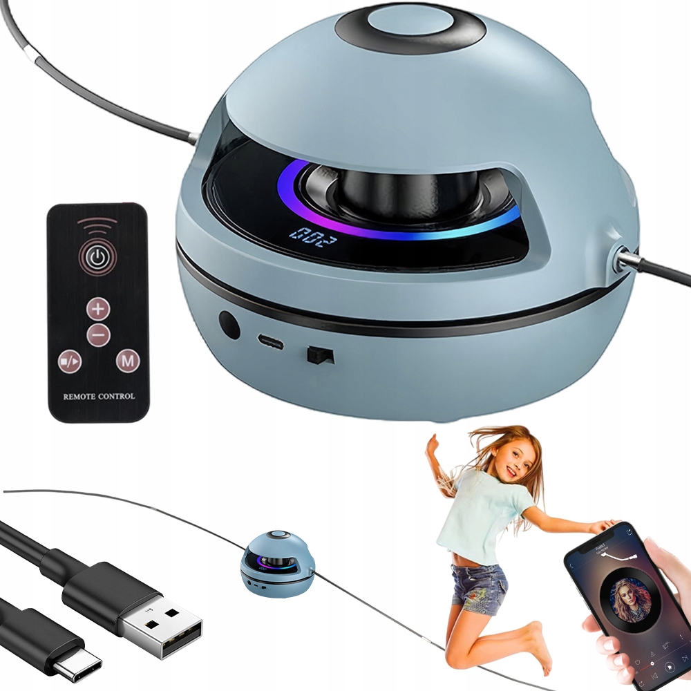Muzyczna Maszyna Do Skakania Led Bluetooth 5.1 10 Biegów 70-160RPM