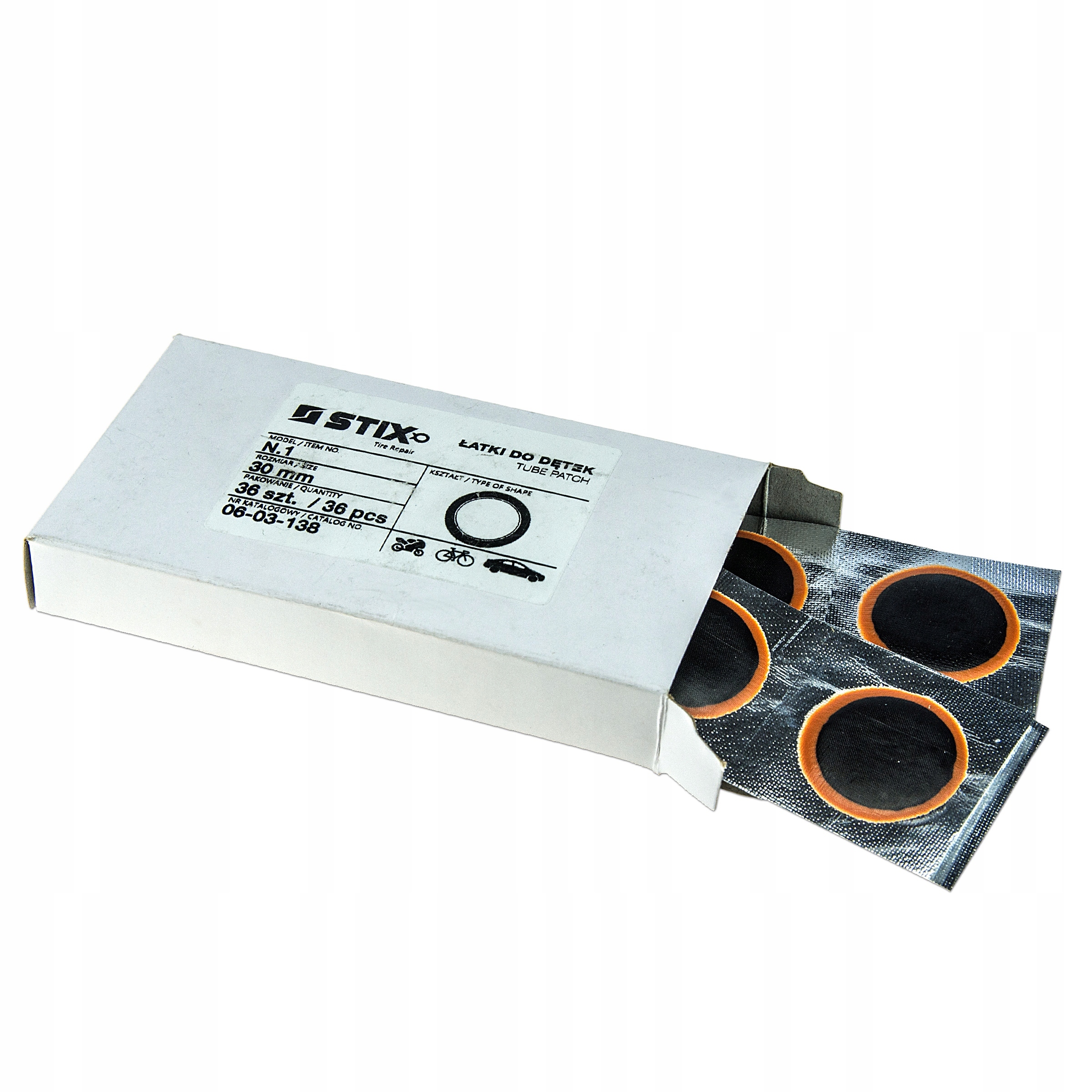 UNIWERSALNE ŁATKI DO NAPRAWY DĘTKI / DĘTEK - ROZMIAR 30 MM STIX 36SZT. Marka Stix