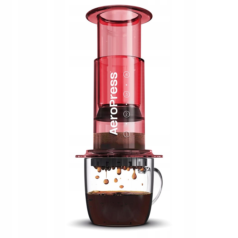 AEROPRESS CLEAR RED ZAPARZACZ i FILTRY - kolor czerwony ORYGINAŁ Kod producenta 90RD05