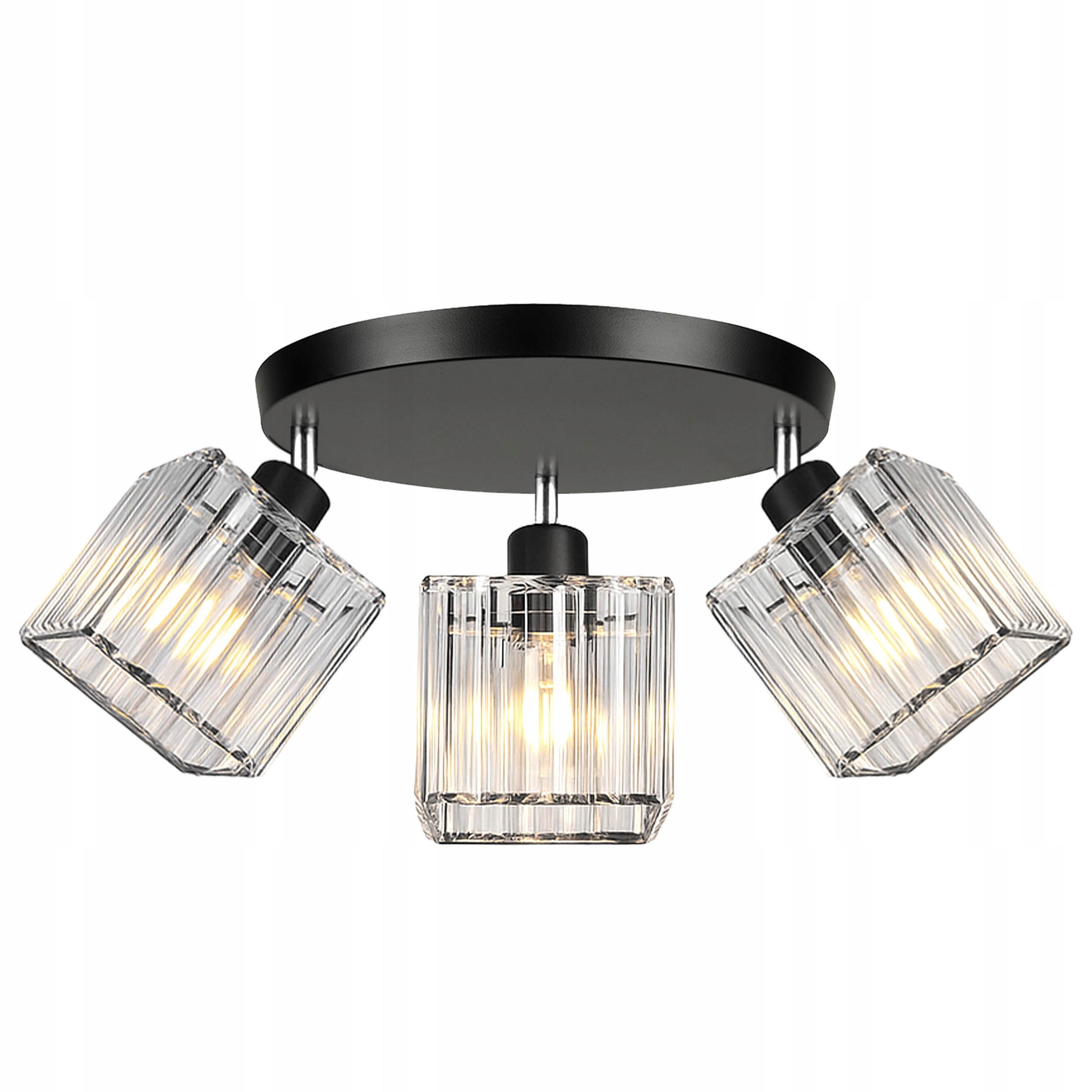 Lampa sufitowa led 3xE27 kryształowe klosze Styl glamour nowoczesna plafon