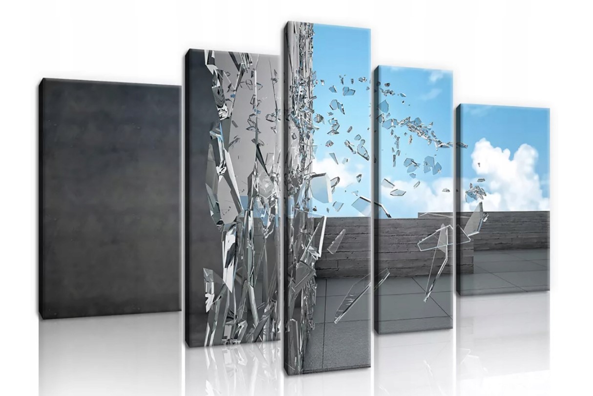Obraz 170x100 zničenie prielom explózia sklenené úlomky obloha sloboda