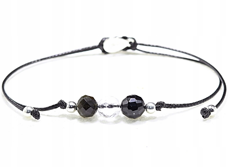 

Bransoletka Kryształ Górski Obsydian Turmalin Agli