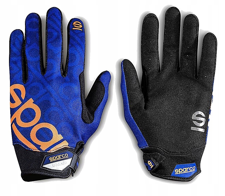 Profesionální rukavice pro mechanika Sparco MECA-3 Blue/Fluo Orange vel M