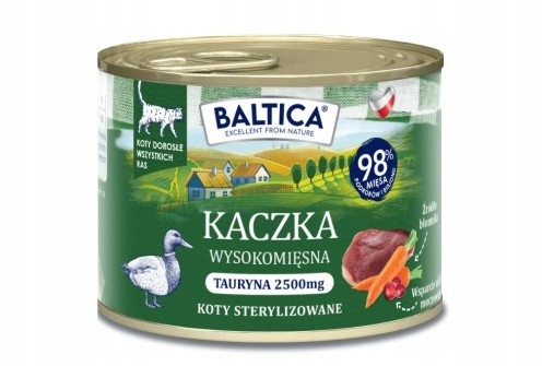 Levně 6 x Baltica Kočka Vlhká kachna 185 g